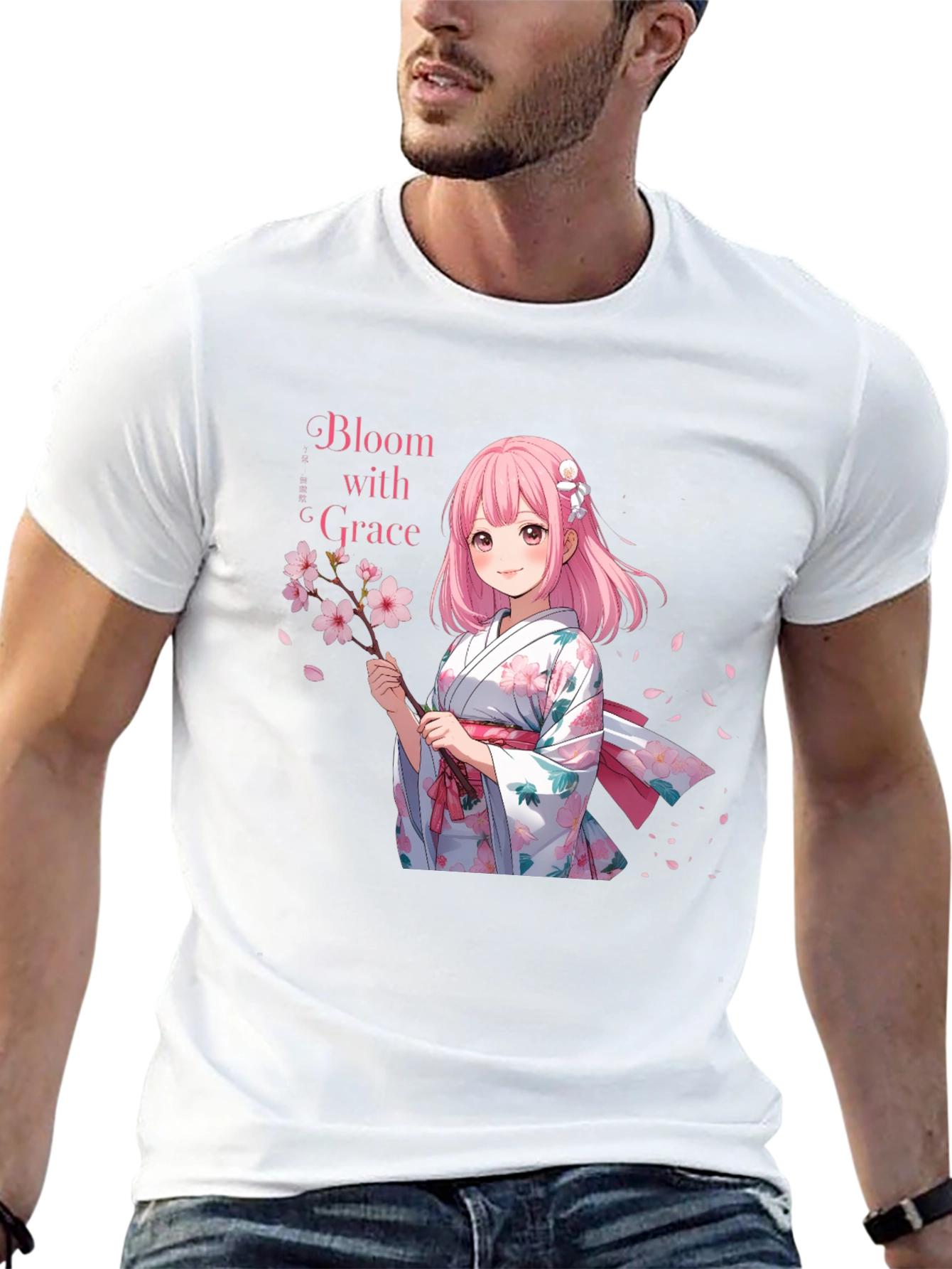Anime Girl Cherry Blossom T-Shirt