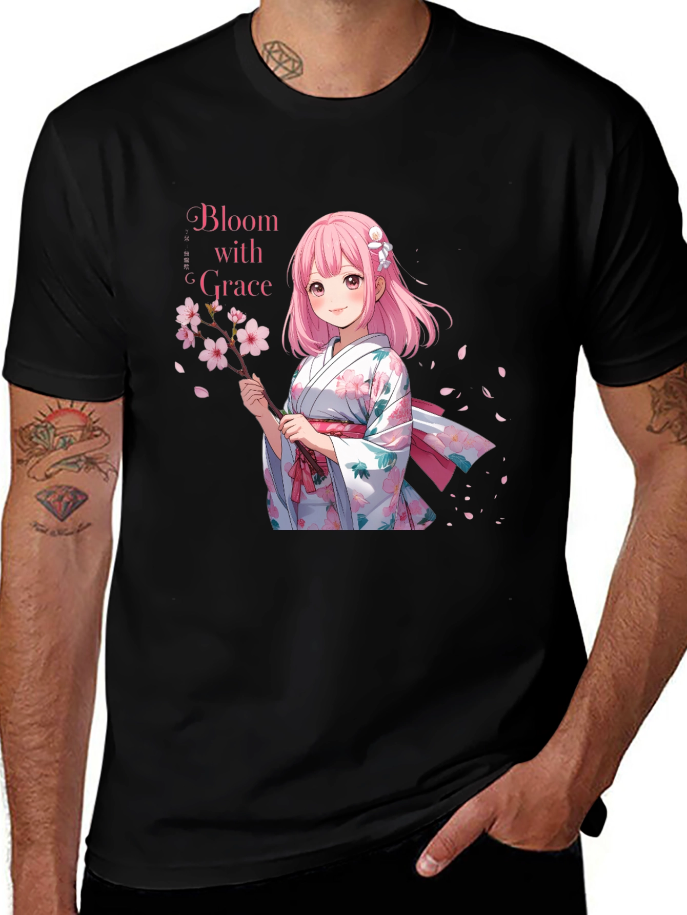 Anime Girl Cherry Blossom T-Shirt
