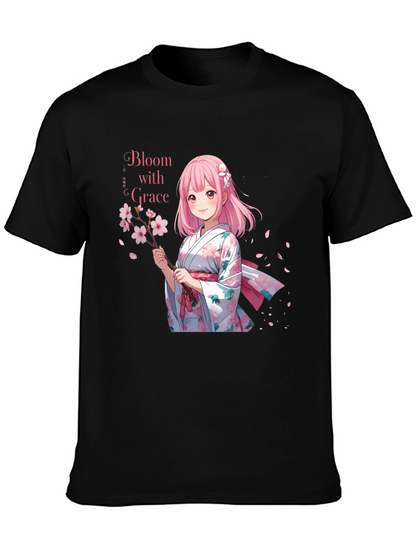 Anime Girl Cherry Blossom T-Shirt