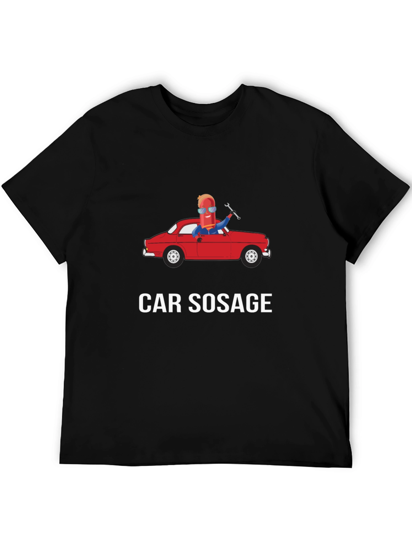 Car Sausage Graphic T-Shirt - Novelty Design