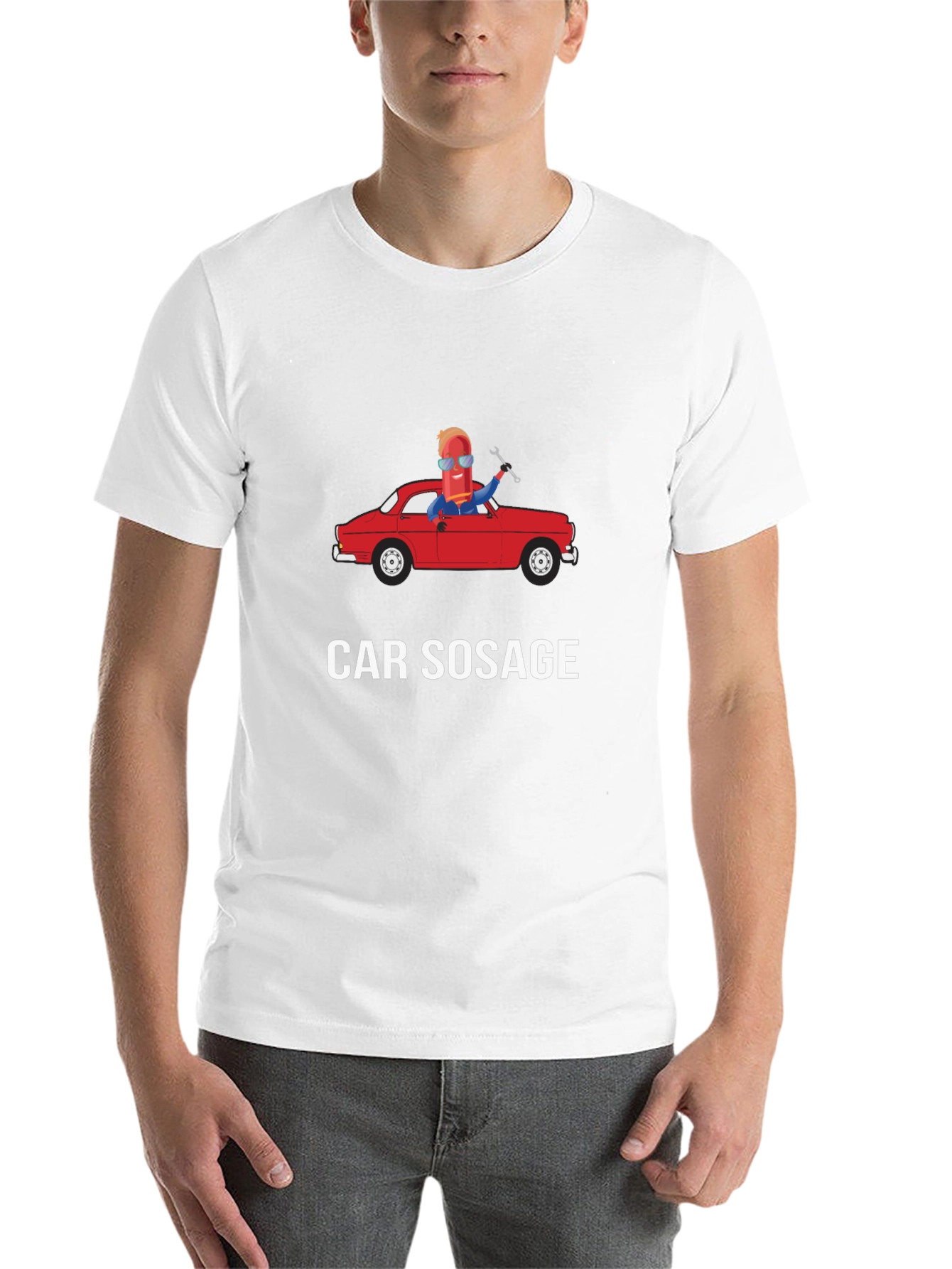 Car Sausage Graphic T-Shirt - Novelty Design