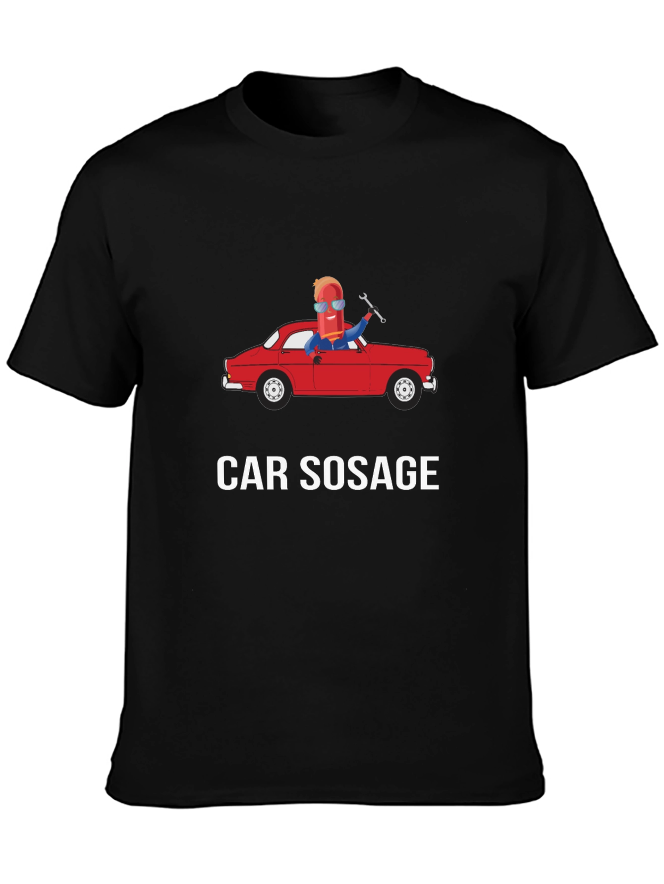 Car Sausage Graphic T-Shirt - Novelty Design