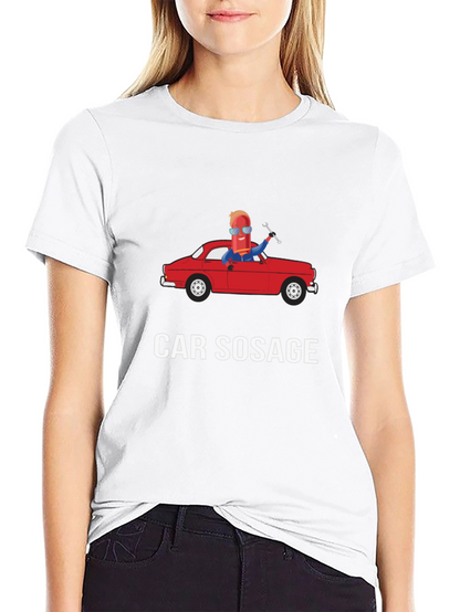 Car Sausage Graphic T-Shirt - Novelty Design