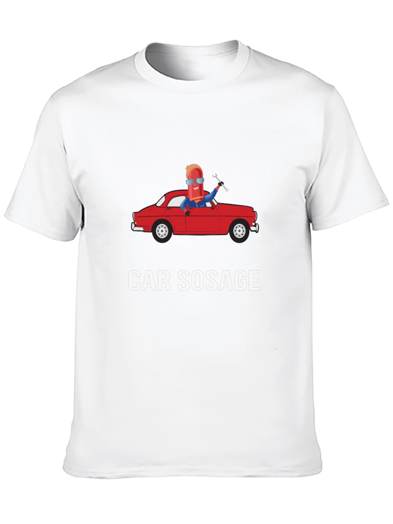 Car Sausage Graphic T-Shirt - Novelty Design