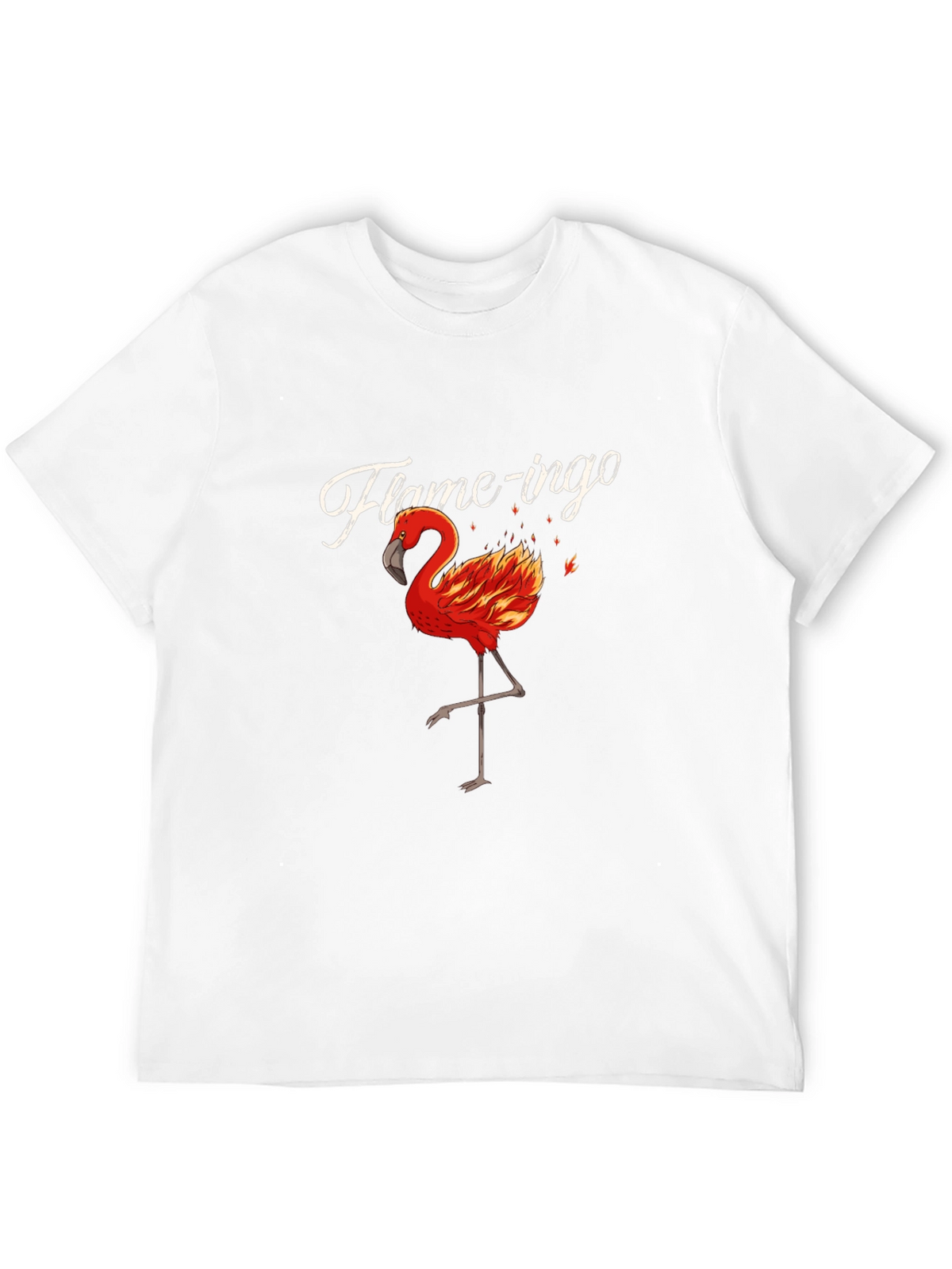 Flame-ingo Black T-Shirt for Men