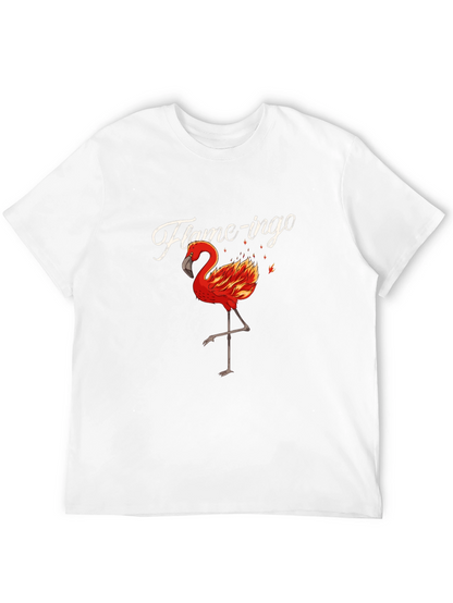 Flame-ingo Black T-Shirt for Men