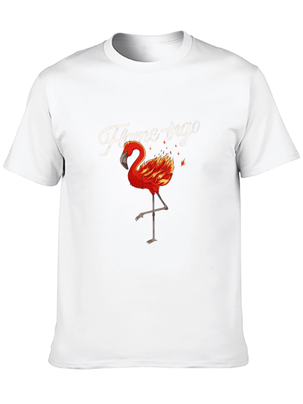 Flame-ingo Black T-Shirt for Men