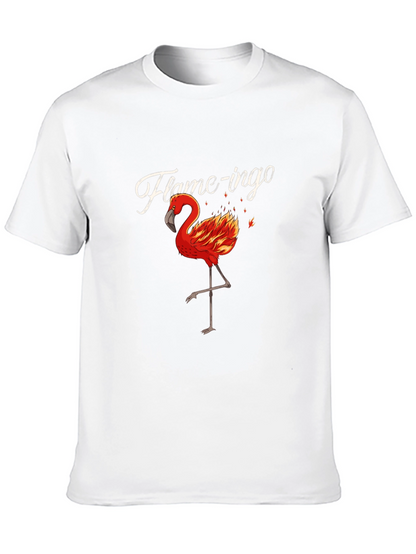 Flame-ingo Black T-Shirt for Men