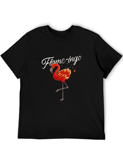 Flame-ingo Black T-Shirt for Men