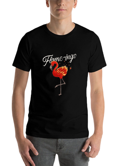 Flame-ingo Black T-Shirt for Men