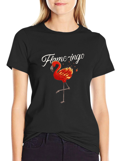 Flame-ingo Black T-Shirt for Men