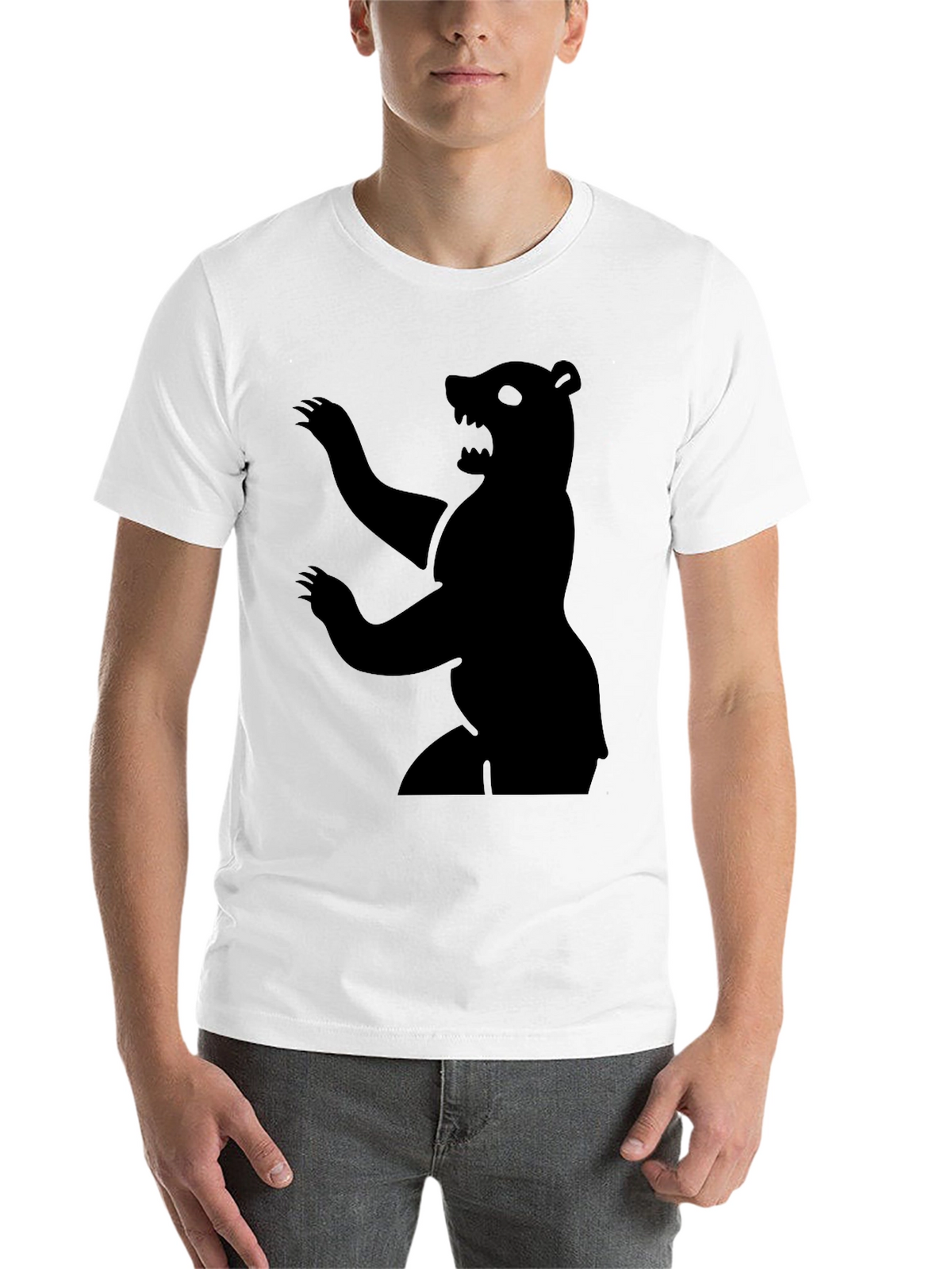 Bear Silhouette Graphic Tee - Mens Black T-Shirt
