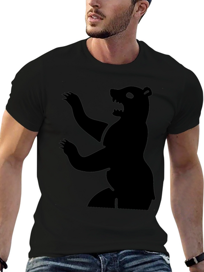 Bear Silhouette Graphic Tee - Mens Black T-Shirt