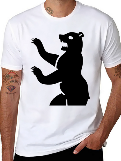 Bear Silhouette Graphic Tee - Mens Black T-Shirt