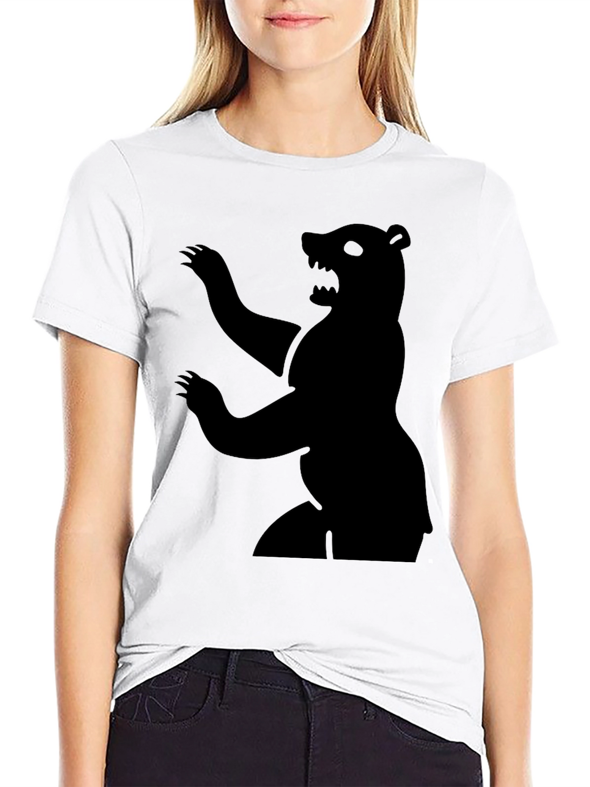 Bear Silhouette Graphic Tee - Mens Black T-Shirt
