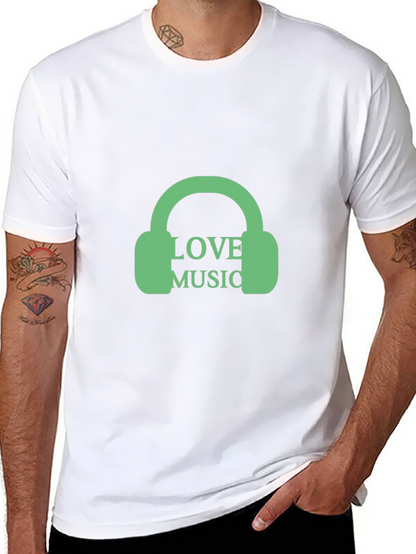 Love Music Graphic Tee - Trendy Black T-Shirt
