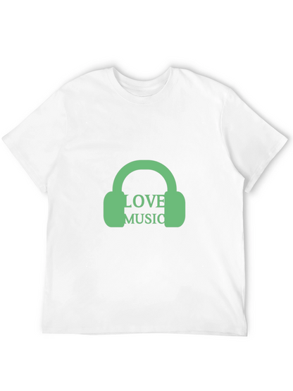 Love Music Graphic Tee - Trendy Black T-Shirt