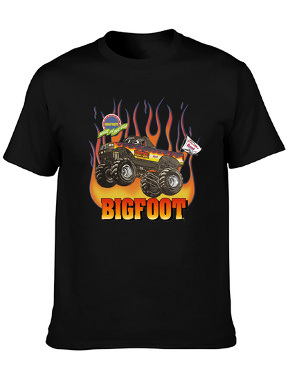 Bigfoot Monster Truck Flames Graphic T-Shirt