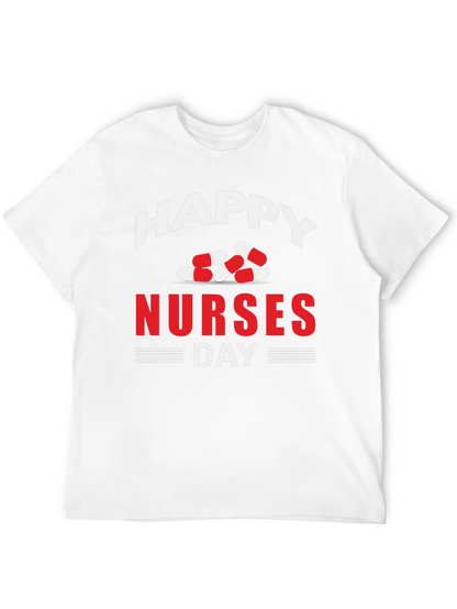 Happy Nurses Day T-Shirt - Pill Design - Black