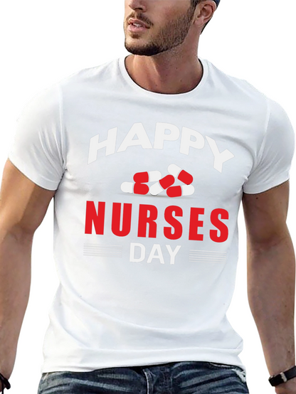 Happy Nurses Day T-Shirt - Pill Design - Black
