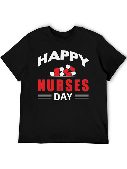 Happy Nurses Day T-Shirt - Pill Design - Black