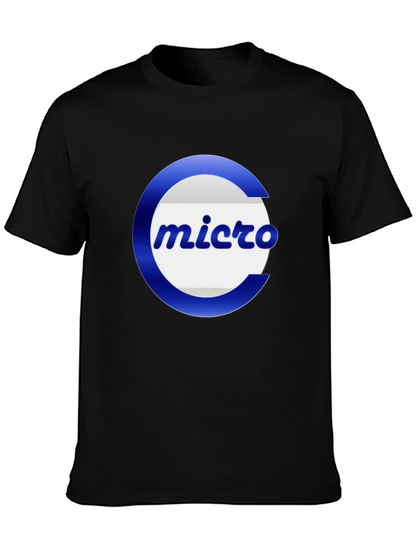 Micro Logo Black T-Shirt - Casual Graphic Tee