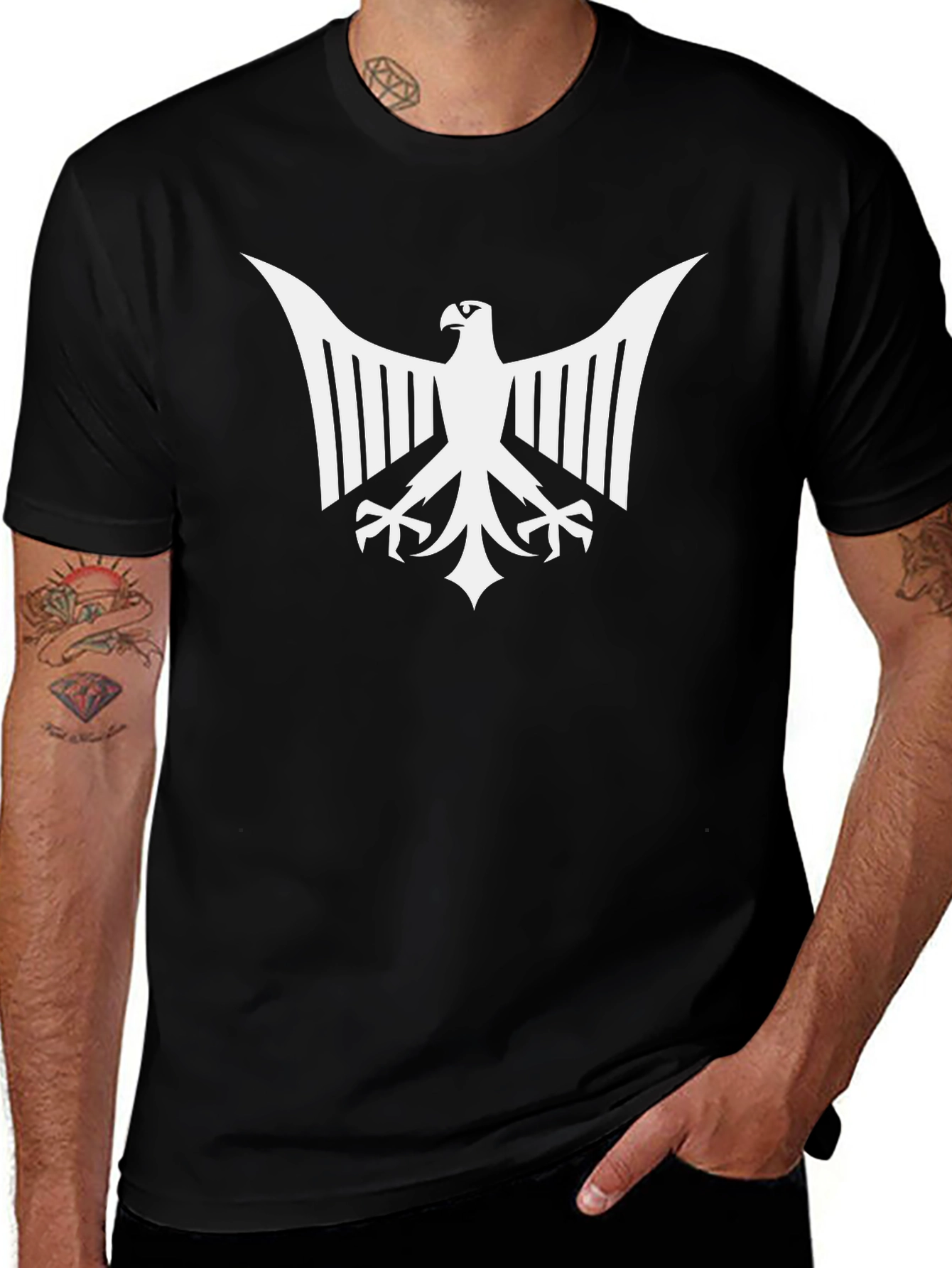Eagle Emblem Graphic Tee - Bold Black T-Shirt