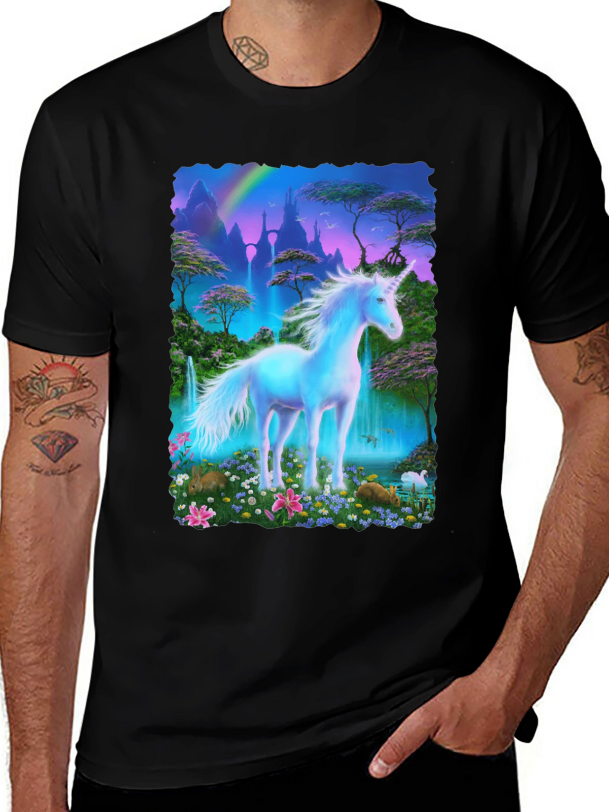 Unicorn Fantasy T-Shirt - Magical Scene