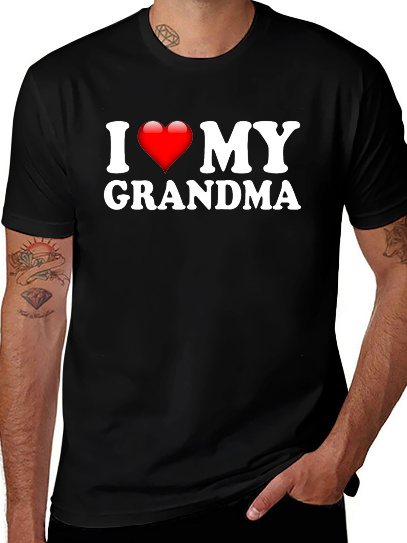 I Heart My Grandma Black T-Shirt