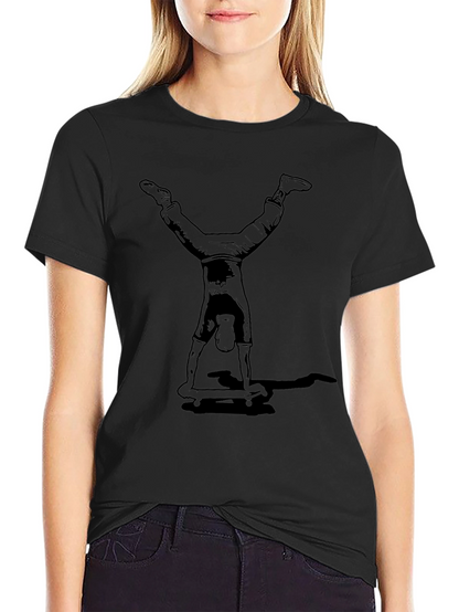 Handstand Skateboarder Graphic Tee - Black