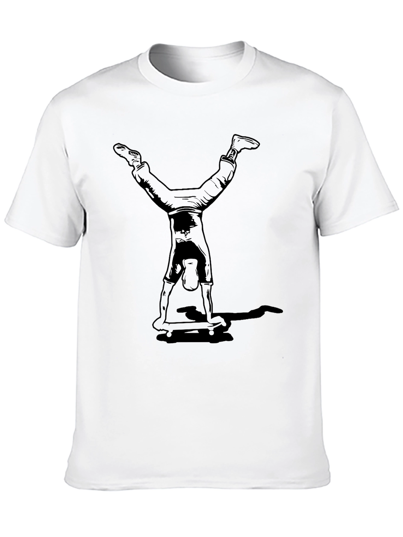 Handstand Skateboarder Graphic Tee - Black