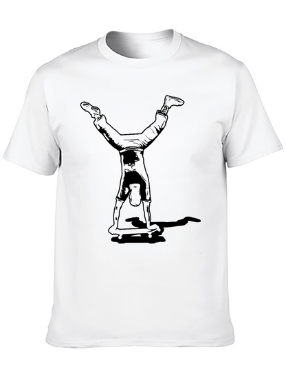 Handstand Skateboarder Graphic Tee - Black