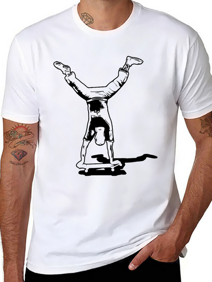 Handstand Skateboarder Graphic Tee - Black