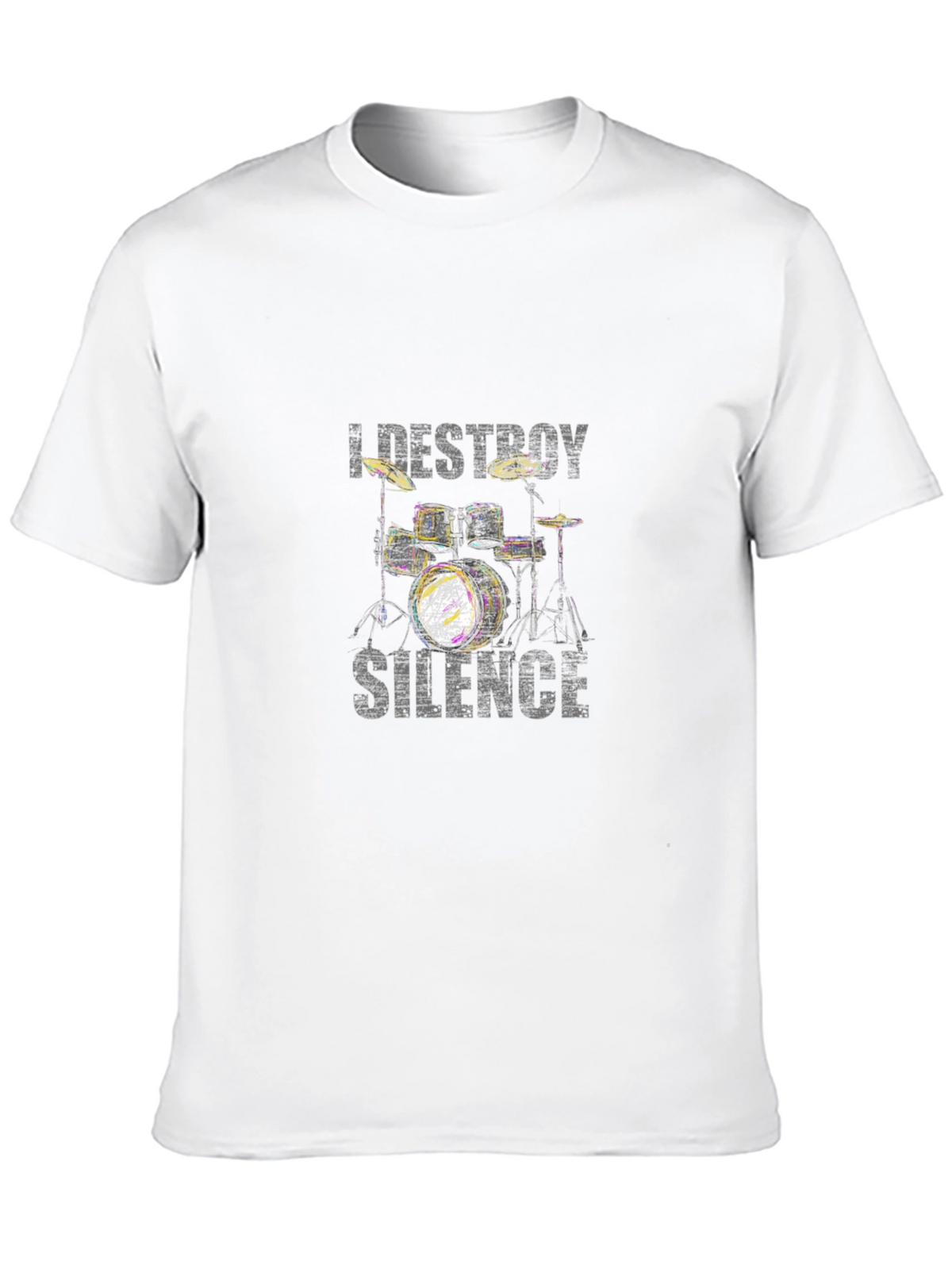 I Destroy Silence Drum Kit Black T-Shirt