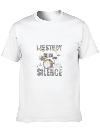 I Destroy Silence Drum Kit Black T-Shirt