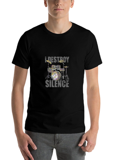 I Destroy Silence Drum Kit Black T-Shirt