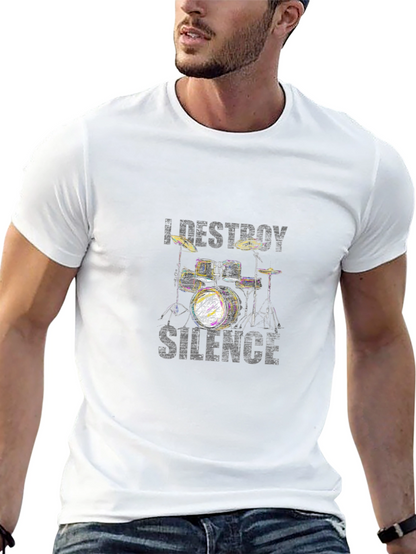 I Destroy Silence Drum Kit Black T-Shirt