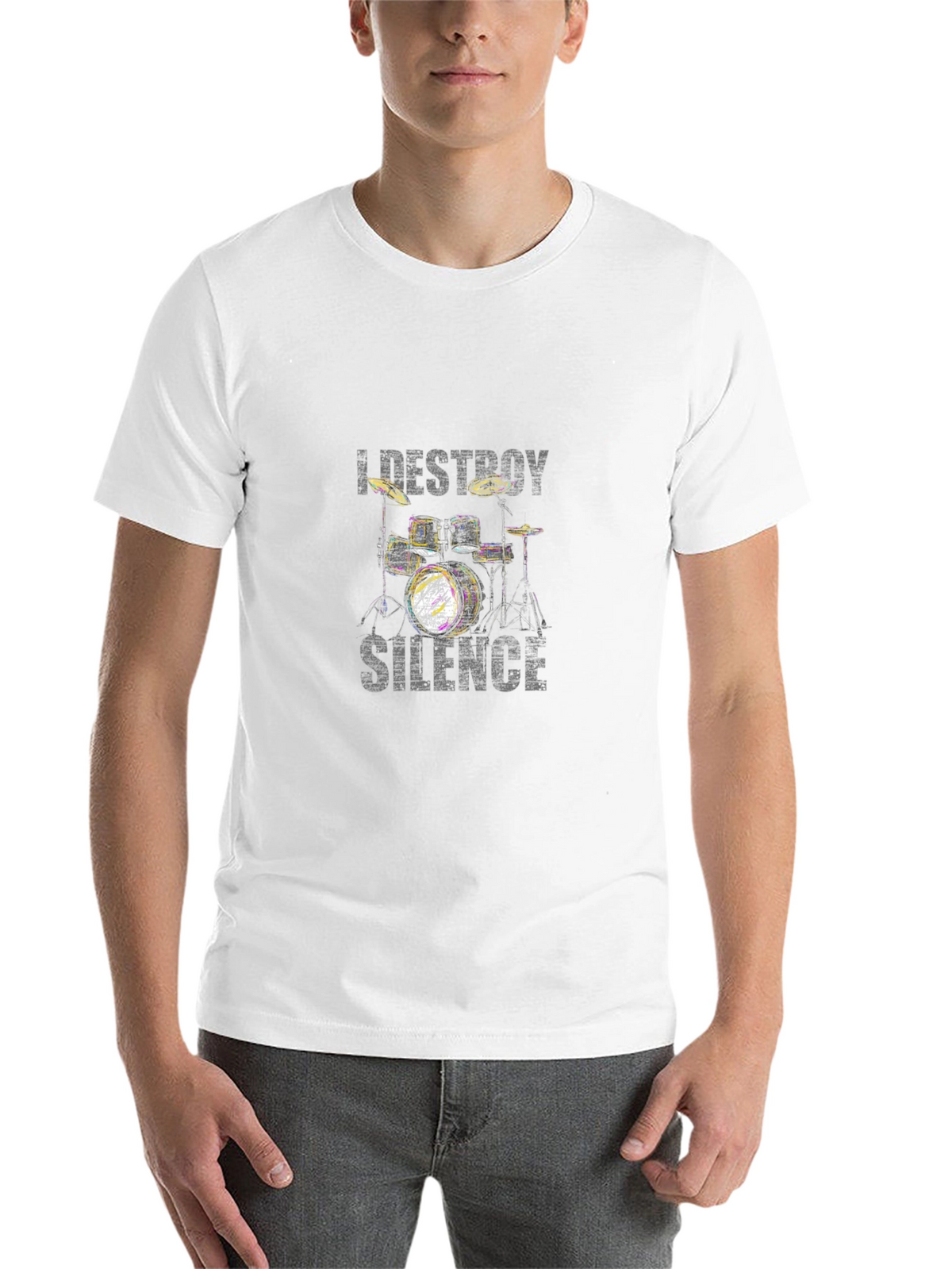 I Destroy Silence Drum Kit Black T-Shirt