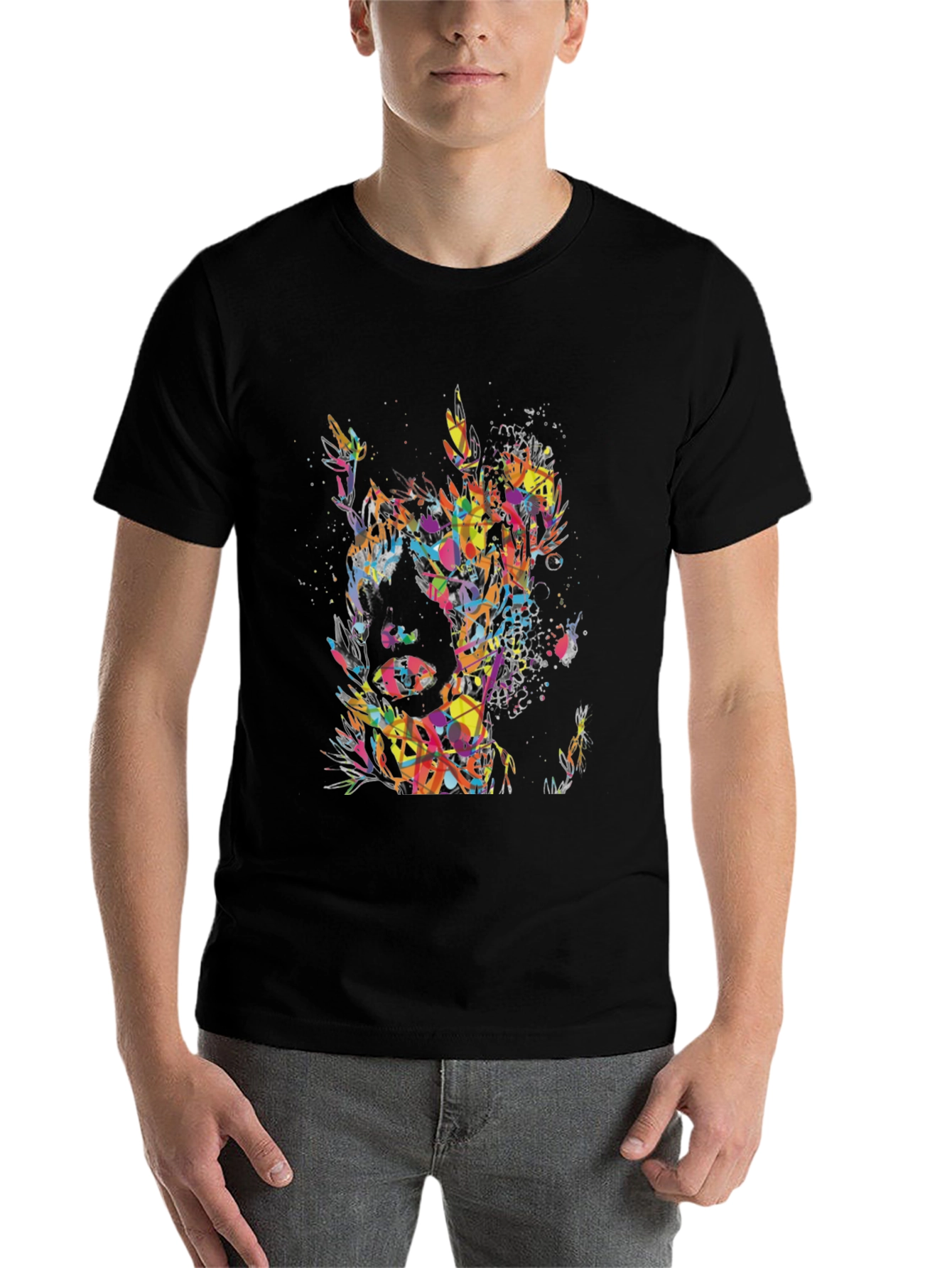 Abstract Art Mens Black T-Shirt
