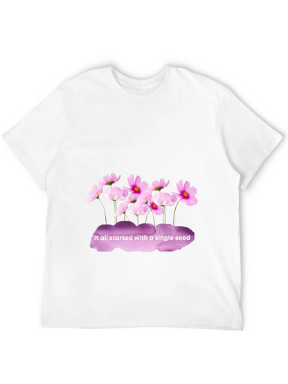 Floral Seed T-Shirt - Black Cotton Tee