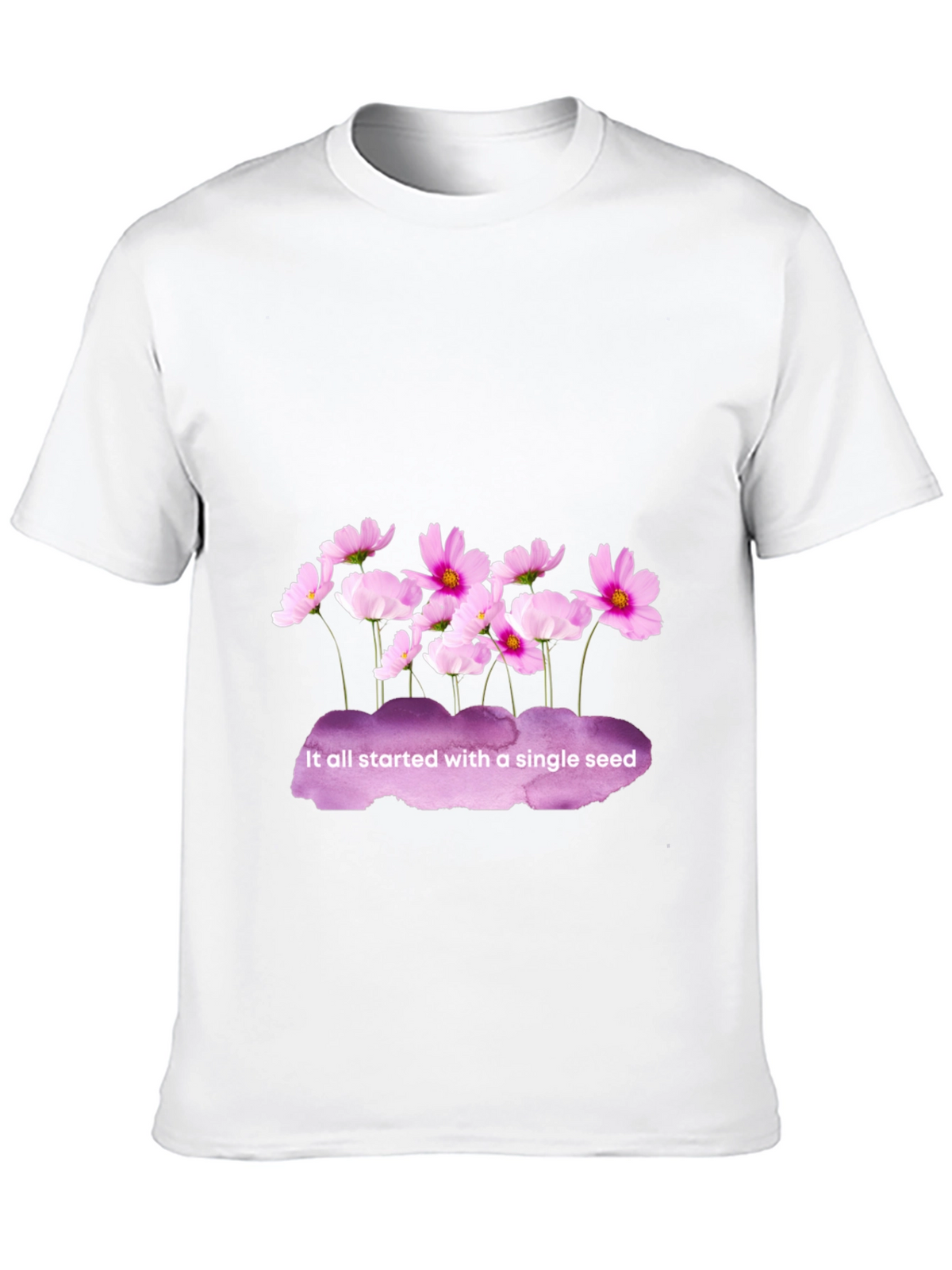 Floral Seed T-Shirt - Black Cotton Tee