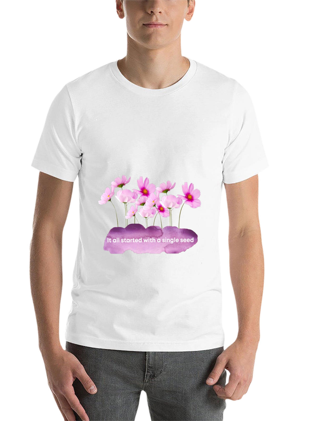 Floral Seed T-Shirt - Black Cotton Tee