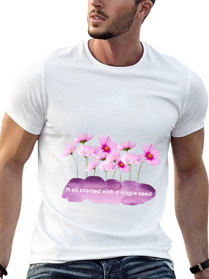 Floral Seed T-Shirt - Black Cotton Tee