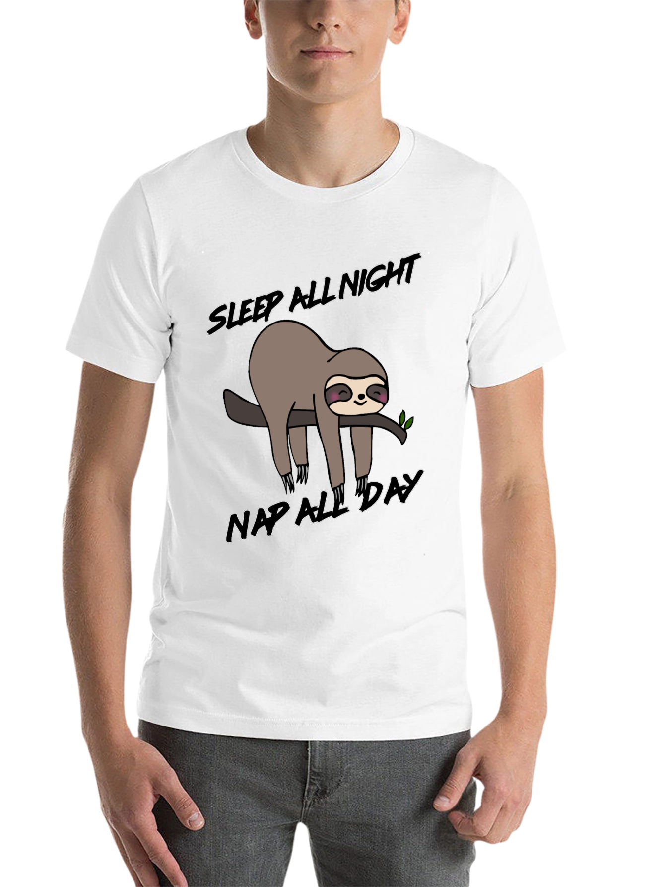 Sleepy Sloth Graphic T-Shirt: Nap All Day