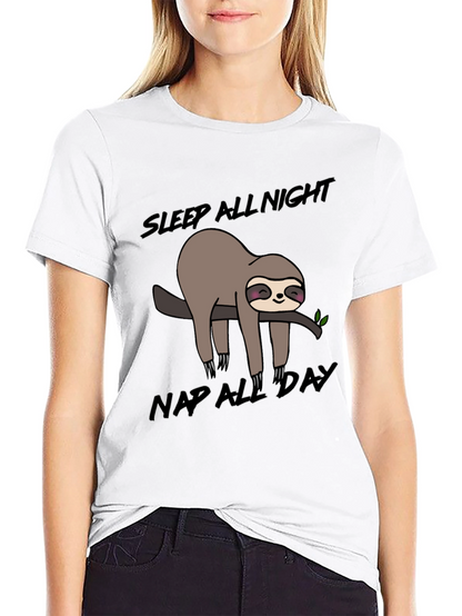Sleepy Sloth Graphic T-Shirt: Nap All Day