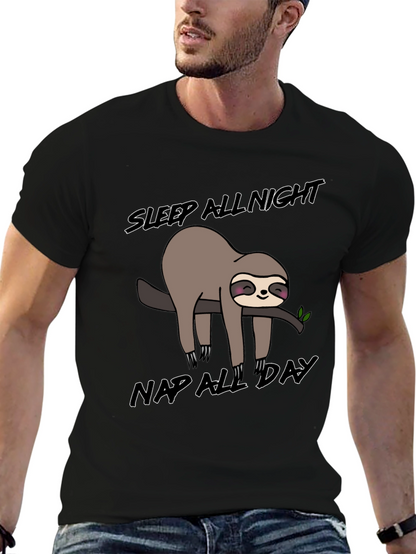 Sleepy Sloth Graphic T-Shirt: Nap All Day