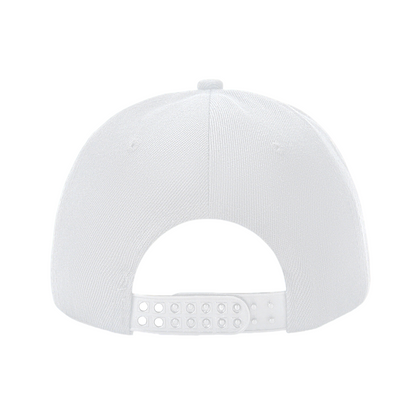 Double Intertwined Hearts Minimalist White Flat Brim Cap