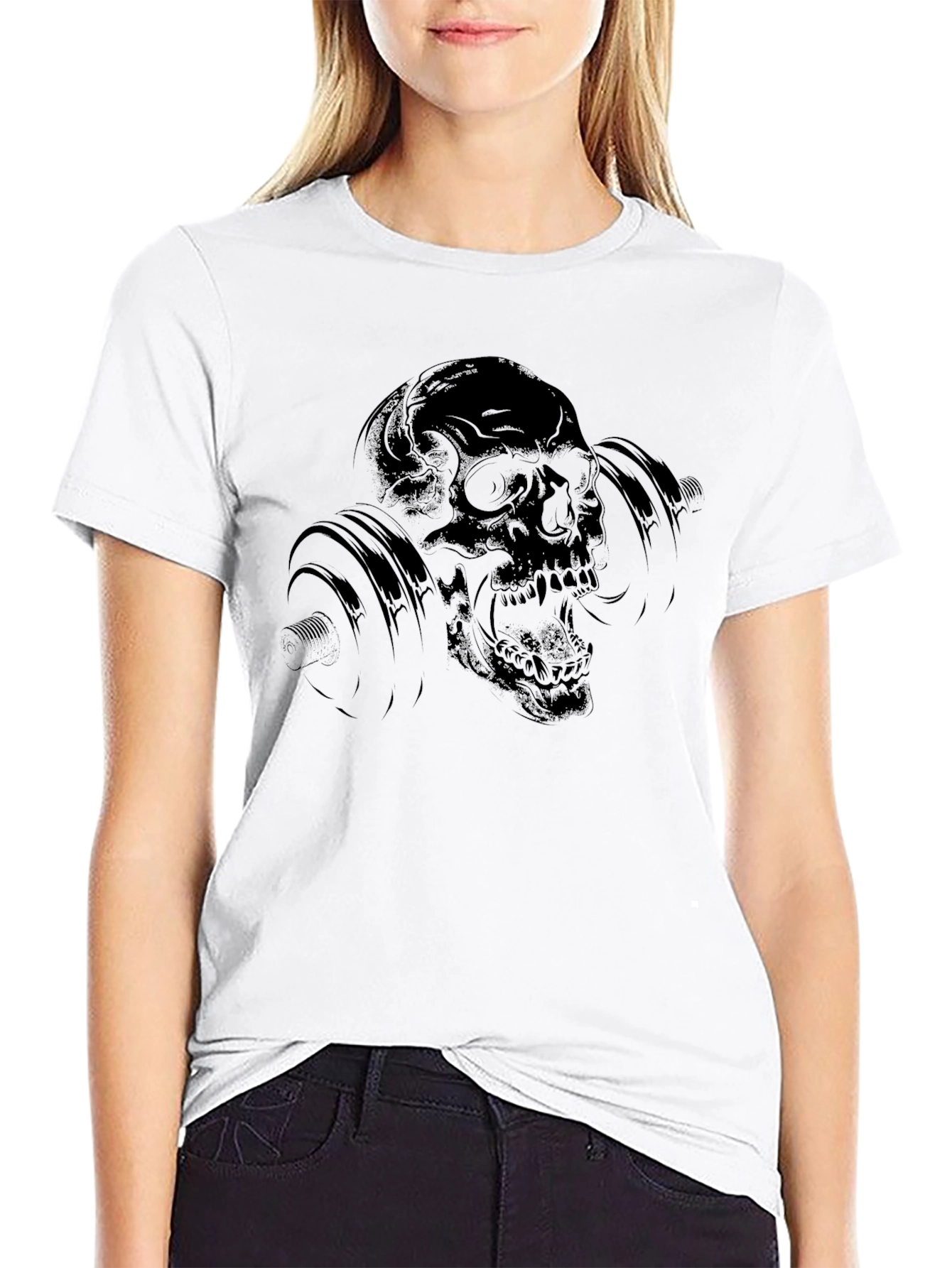 Skull Barbell Graphic T-Shirt
