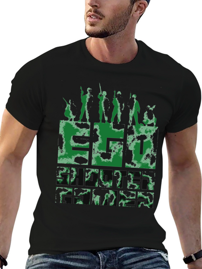 Camouflage Graphic Tee - Military Style