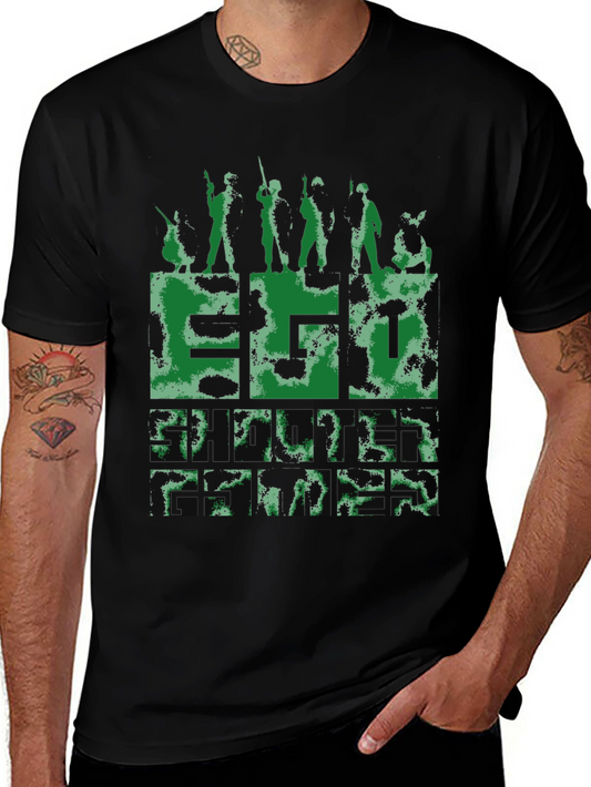 Camouflage Graphic Tee - Military Style